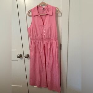 JCREW Ladies Pink Sleeveless Dress Elastic Waist Size 16 LIKE NEW only worn once